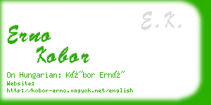 erno kobor business card